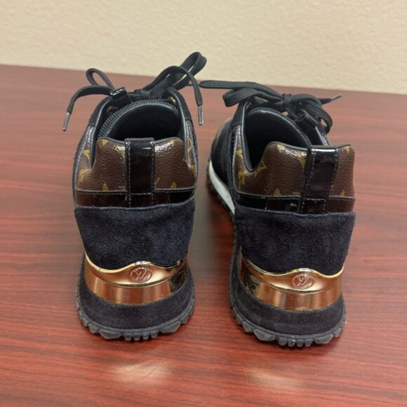 Louis Vuitton Brown/Black Monogram Canvas and Suede Run Away Sneakers - Picture 2 of 5